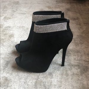 Rhinestone booties- I Miller is the brand